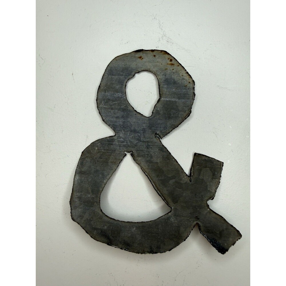 Antique Hand Forged Metal Ampersand Wall Decor Primitive Rustic Folk Art 4”